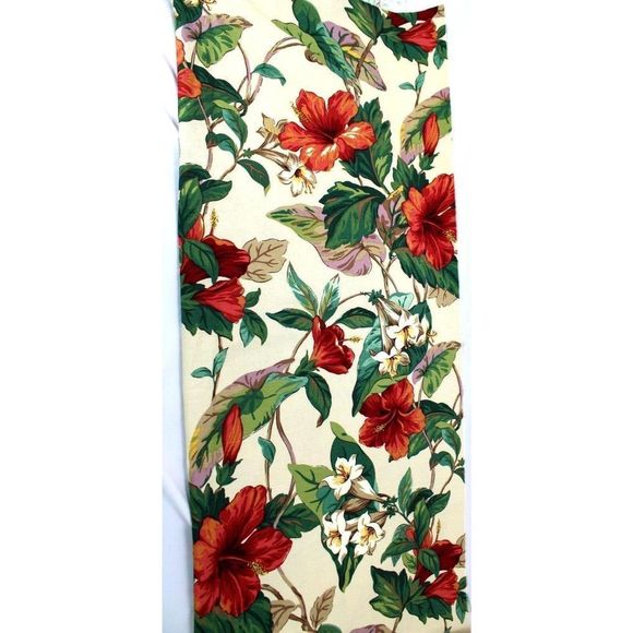 P Kaufmann Floral Print VAT Color Heavy Fabric Soil Stain Repellant 33" x 122" - Picture 1 of 4